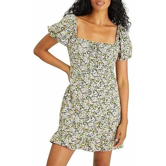 Sanctuary Dresses & Skirts - Sanctuary Women's Fresh Breeze Ditsy-Print Ruffled-Hem Dress Purple Size10, $139